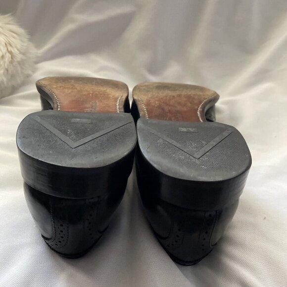 Allen Edmonds 10.5 W Bridgeton Black Leather Fringe Tassels Slip On Loafers USA - Picture 9 of 13